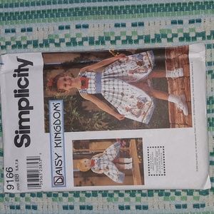 New uncut Daisy Kingdom summer dress girl & doll pattern Petal skirt sleeveless